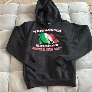 Italian saying: Vaffanculo Black Graphic Hoodie